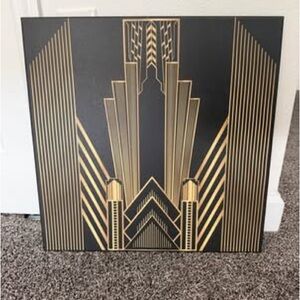 Kanvax Art Deco Black & Gold Canvas Wall Art – Geometric Design